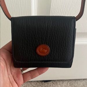 Vintage Dooney & Bourke Black Leather Crossbody Bag